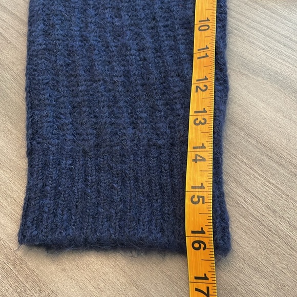 Aerie Navy Blue Wool Fuzzy Ribbed Sweater Tie Cardigan Long Sleeve NWOT - Picture 7 of 13